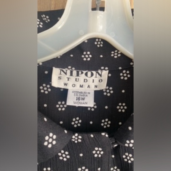 NWOT! Nipon Black & White Print Studio Duster / 16W - Picture 10 of 10